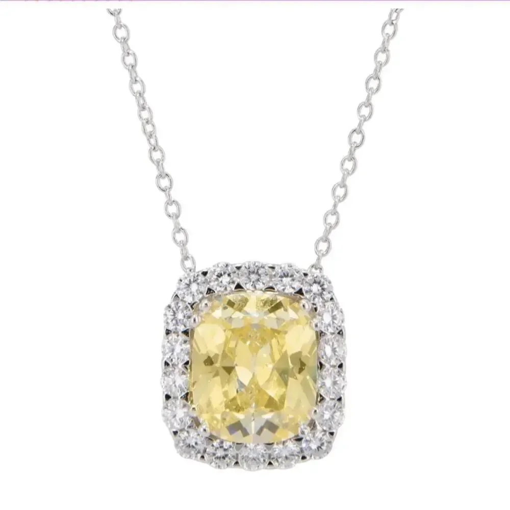 Savvy Cie NWOT Lab Created Canary and CZ Luxury Pendant
